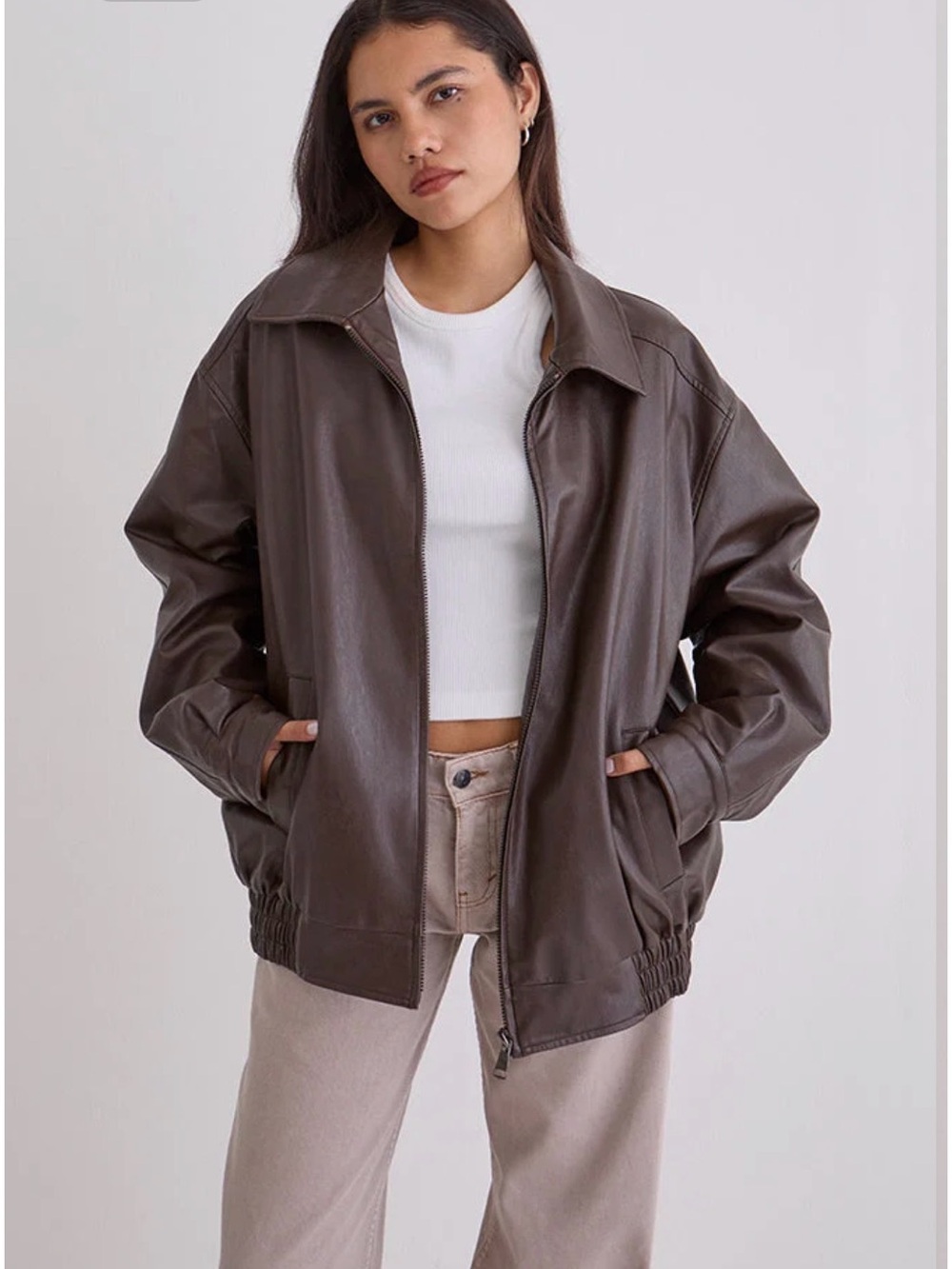 Motel rocks cavita jacket in PU bitter chocolate